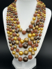 Vintage Five Strand Brown Bead Necklace - 2