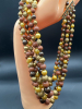 Vintage Five Strand Brown Bead Necklace - 5