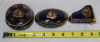 Limoges France Cobalt & Gold Trinket Box Set : Round , Oval & Piano - 9