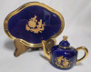 Limoges France Cobalt & Gold Tea Pot and Plates Set . - 4