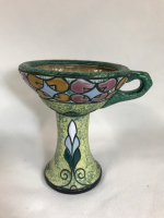 Amphora Riessner Chalice Form Candle Holder made in Czechoslovakia 6 inches tall