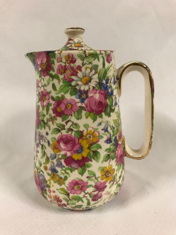 Vintage Royal Winton Summertime Chintz Hot Water Pot 5.5 inches tall