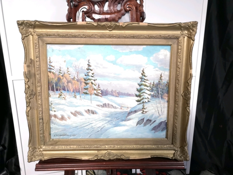 A.W.C. MacDonald Oil on Board - Winter North Hastings County