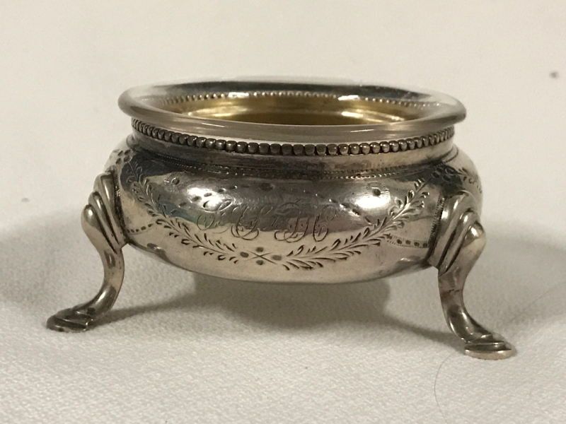 Antique English Sterling Silver Open Salt 1875