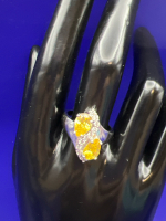 Yellow with clear Cubic Zirconia Ring