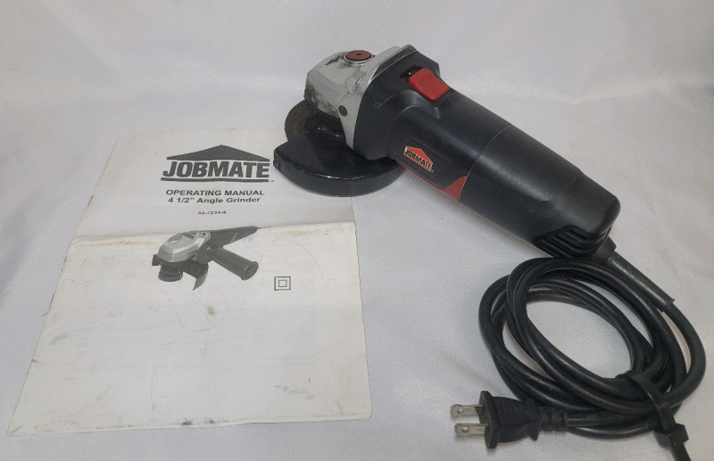 JobMate 4.5" Angle Grinder w/Manual - Pre-owned , Tested Working
