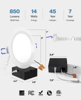 NEW SUNCO LIGHTING 6&rdquo; ultra-slim downlight led smooth