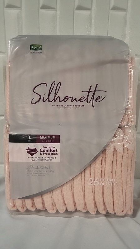 New 26 Pack of Depend Silhouette Protective Underwear - Large