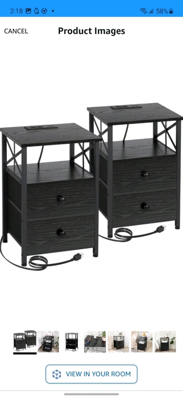 New - 2 AMHANCIBLE Nightstands - HET052LBK