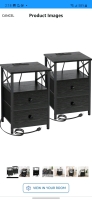 New - 2 AMHANCIBLE Nightstands - HET052LBK