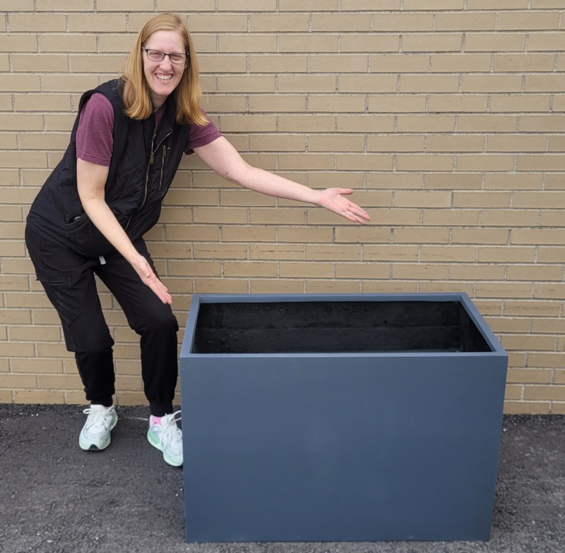 NEW! Green Theory Lightweight Fiberglass Trough Planter , Measures 36"&times;24"&times;20"