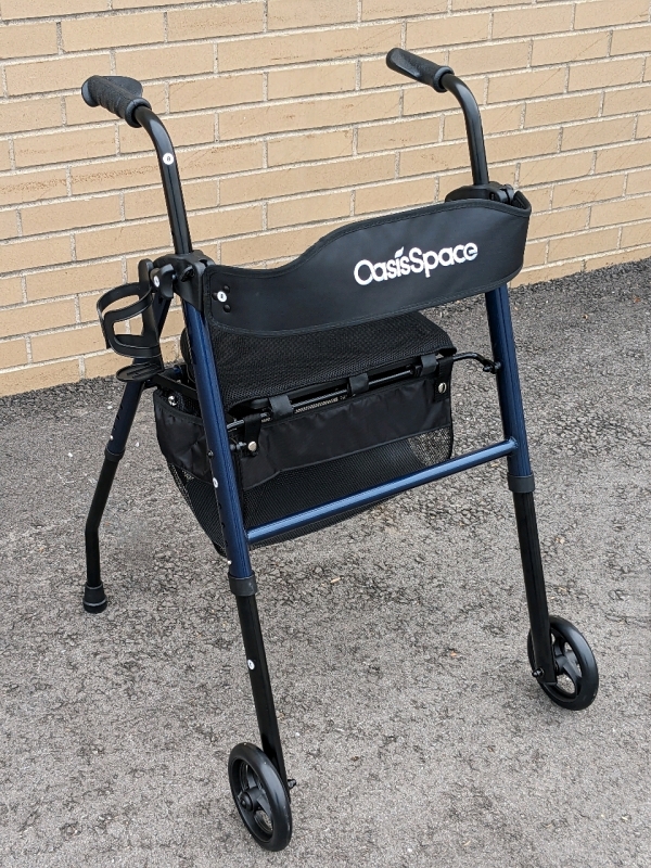 OasisSpace Rollator Walker With Seat OS-28KLD-FW-9229C-B