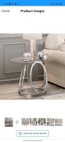 New O&K Furniture End Table - Glass Top - OKJY-ETW001A