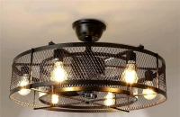 Depuly 26" farmhouse ceiling fan with 6 lights.