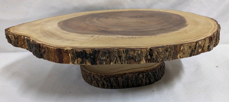 Hand Crafted Live Edge Wooden Footed Pedastal Piece