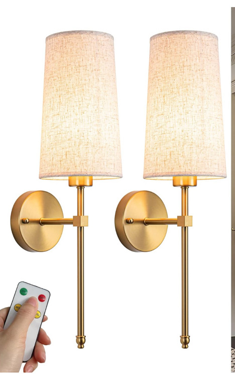 2 NEW Wireless battery operated wall scones