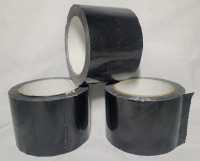 Three (3) Rolls 2 3/4"&times;50yds Black Packing Tape