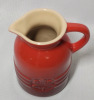 Le Creuset Cerise Syrup Jar , Measures 4" Tall . No chips or cracks - 3