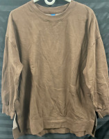 NEW with tags Old Navy Brown Sweater with crew style neckline and cut slits on side size Medium