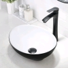 VASOYO 16"×13" Oval Vessel Sink & Faucet Combo , 16"×13" . Black & White . As New in Box - 2