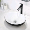 VASOYO 16"×13" Oval Vessel Sink & Faucet Combo , 16"×13" . Black & White . As New in Box - 3