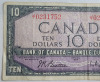 1954 Canadian Bank of Canada $10 Ten Dollar Bank Note - 3