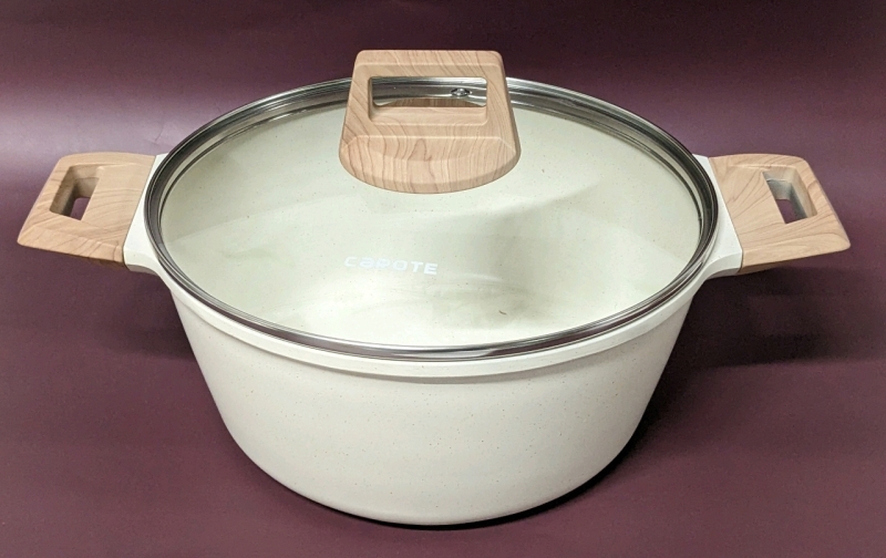 CAROTE Non-Stick White Granite 4.3qt Casserole with Lid