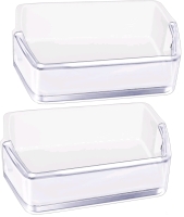 2 New Unbranded Replacement Refrigerator Door Bins / Shelves + Bonus Food Pouch Hanger