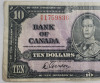 1937 Canadian Bank of Canada $10 Ten Dollar Bank Note - 3