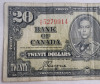 1937 Canadian Bank of Canada $20 Twenty Dollar Bank Note - 3