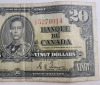 1937 Canadian Bank of Canada $20 Twenty Dollar Bank Note - 4