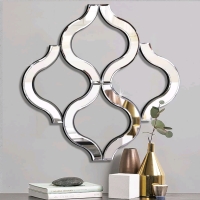 Arc-Shaped Decorative Wall Mirror Silver Color 14.75”x14.75”