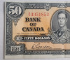 1937 Canadian Bank of Canada $50 Fifty Dollar Bank Note - 3