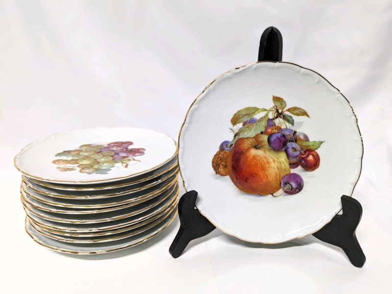 11 Vintage 1950s Schumann Arzberg Germany Fruit Dessert Plates