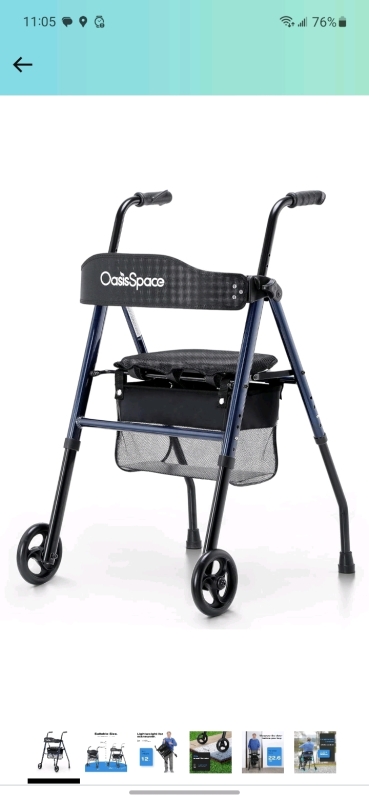 New Oasis Space Rollator Folding Walker