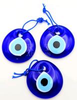 3 New Lampwork Glass Evil Eye Hanging Charms (2.25" wide ea)