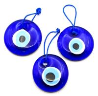 3 New Lampwork Glass Evil Eye Hanging Charms (2.25" wide ea)