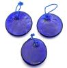 3 New Lampwork Glass Evil Eye Hanging Charms (2.25" wide ea) - 2