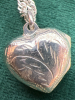 925 Etched Heart Locket stamped 925 Twisted Chain - 2