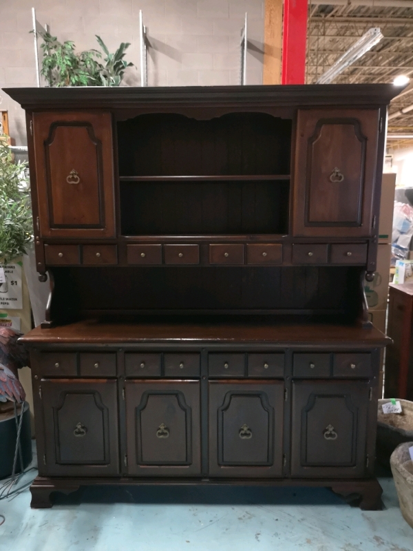 Vintage Large Wooden China Cabinet