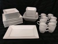 Home Studio 8 Place Setting Dishes - white