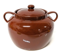 Large Lidded Vintage Bean Pot Stamped CANADA 3