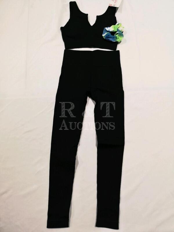 New Women's sz XS-S Top and Leggings with Scrunchie by Jetjoy