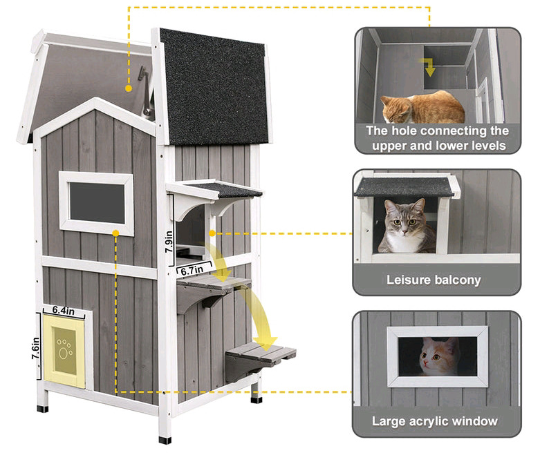 Petcosset 2 Storey Outdoor Pet House - PET04