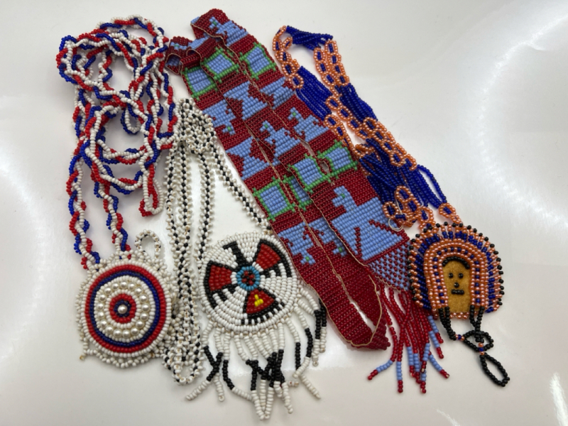 Four Vintage Native Beadwork Necklaces