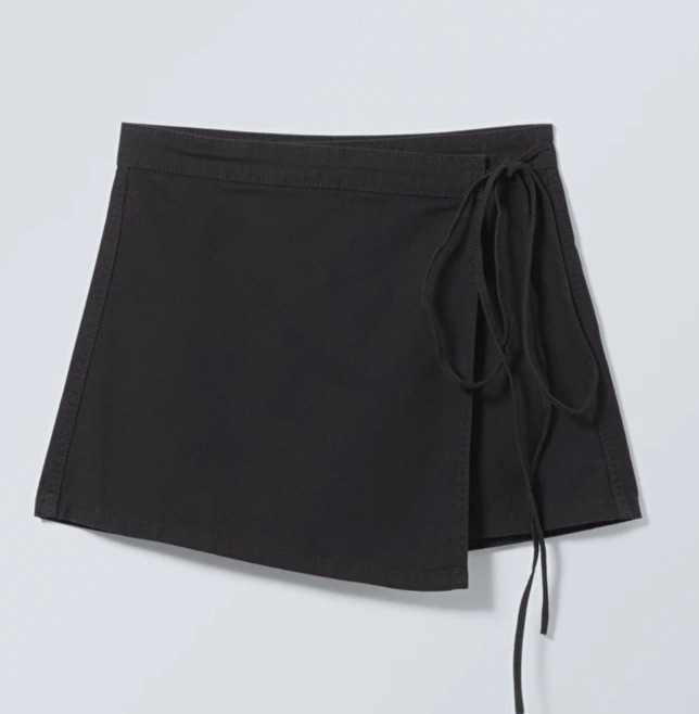 NEW with tags Weekday Wrap Mini Skirt size 38 ( US 10 ) Black