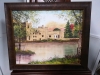 Framed Castle Painting on Board - Signed