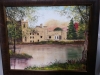 Framed Castle Painting on Board - Signed - 2