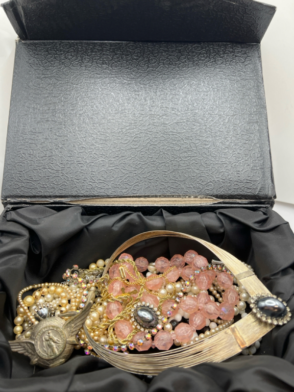 Box with Vintage Unsorted Jewellery