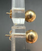 10K Yellow Gold Stud Ball Earrings stamped - 4